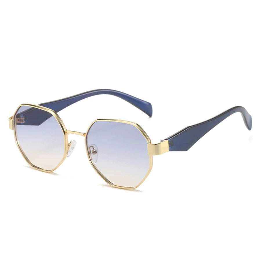 Luxury Retro Polygon Sunglasses – Unisex Metal Frames, Fashion UV400 Shades