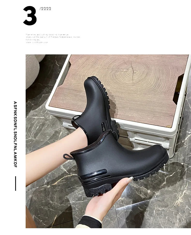Stylish Thick-Soled Women’s Rain Boots – Non-Slip Design