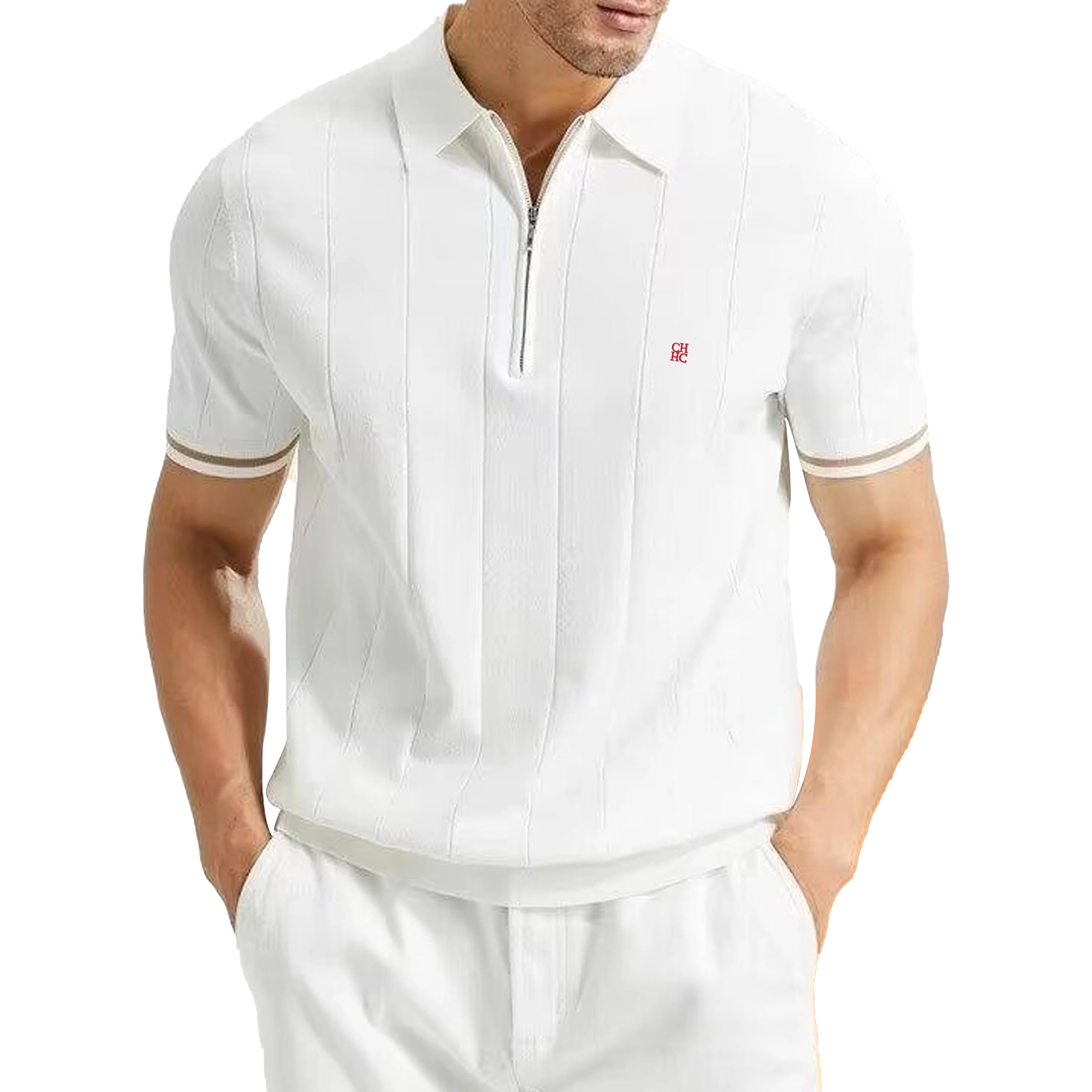 Men’s Ribbed Knit Polo