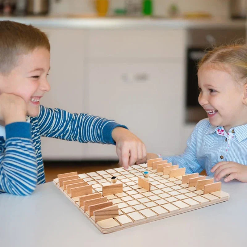 Wooden Board Game Puzzle – Parent-Child Chase & Battle Toy
