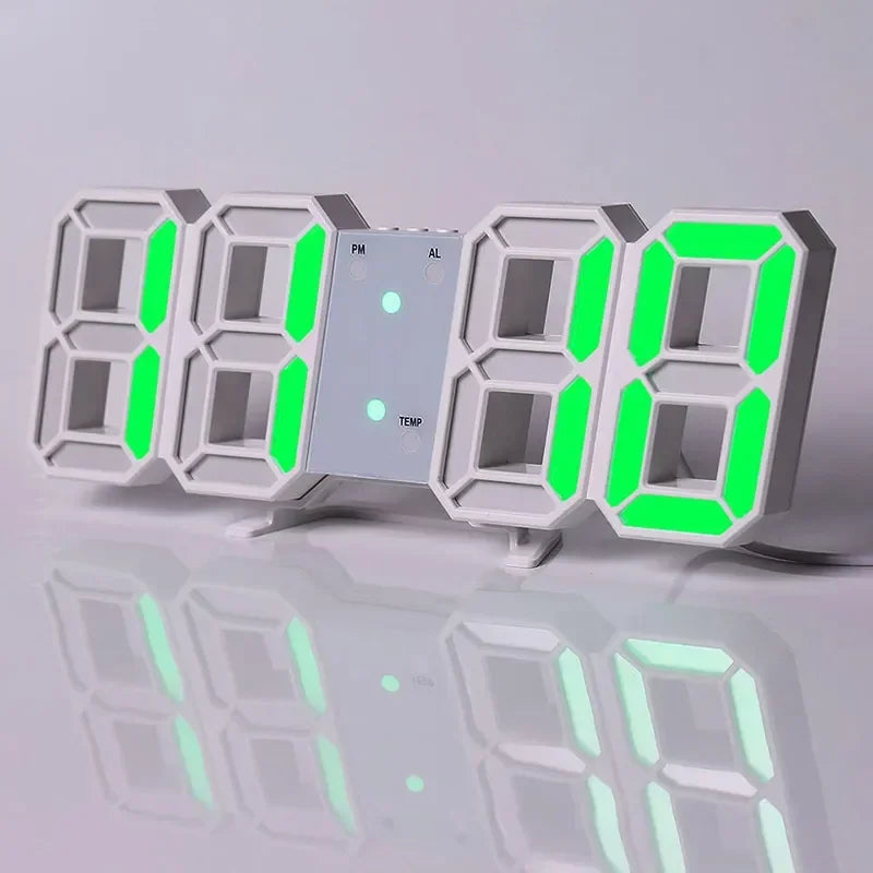 3D LED Digital Alarm Clock with Date & Temperature – Wall or Desk Decoration