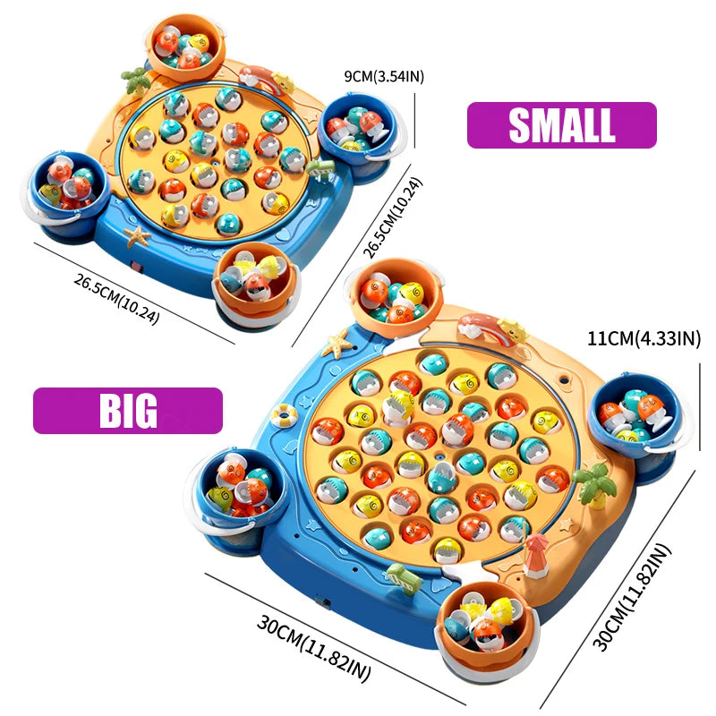 Magnetic Fishing Game Toy – Electric Spinning Playset with Music for Kids 3+