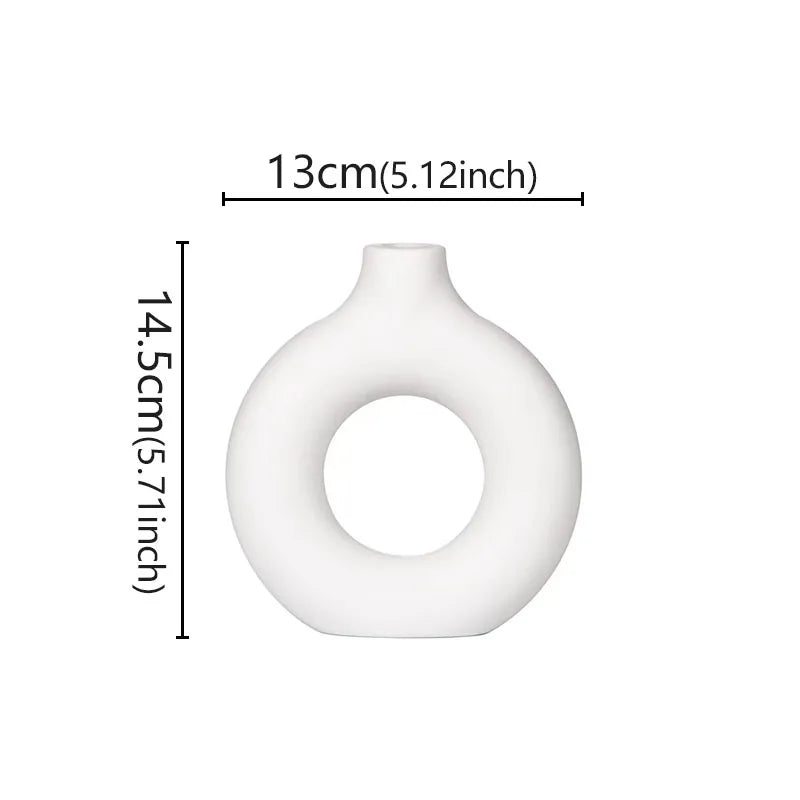 Minimalist Donut Vase – Hollow Circle Bud Vase