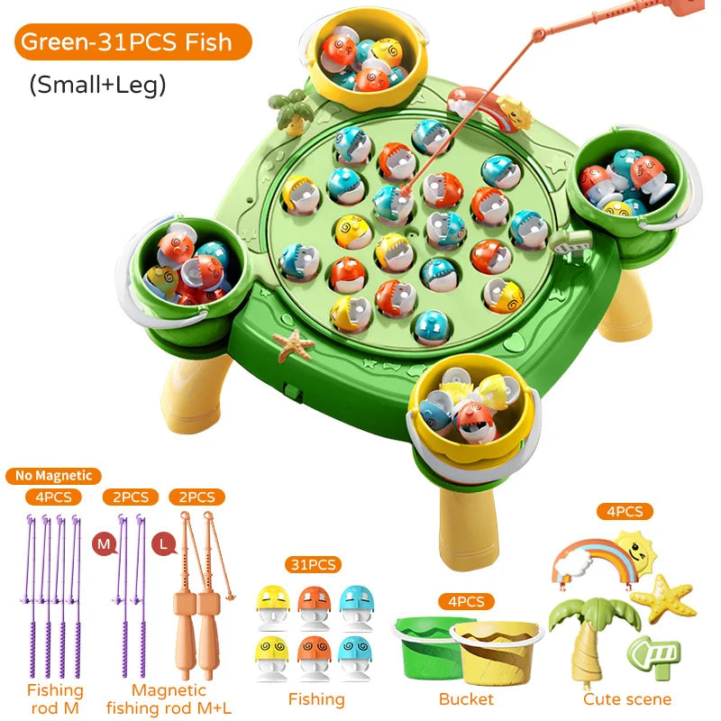 Magnetic Fishing Game Toy – Electric Spinning Playset with Music for Kids 3+