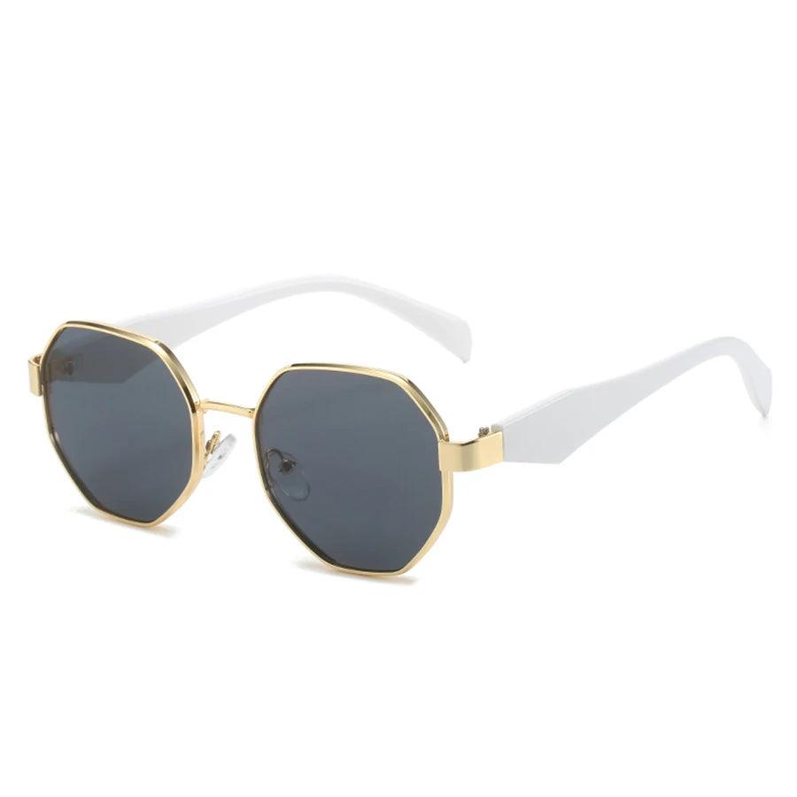 Luxury Retro Polygon Sunglasses – Unisex Metal Frames, Fashion UV400 Shades