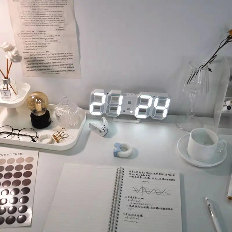 3D LED Digital Alarm Clock with Date & Temperature – Wall or Desk Decoration
