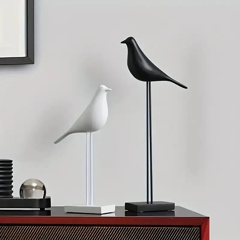Nordic Resin Bird Statue – Handcrafted Desktop & Home Decoration