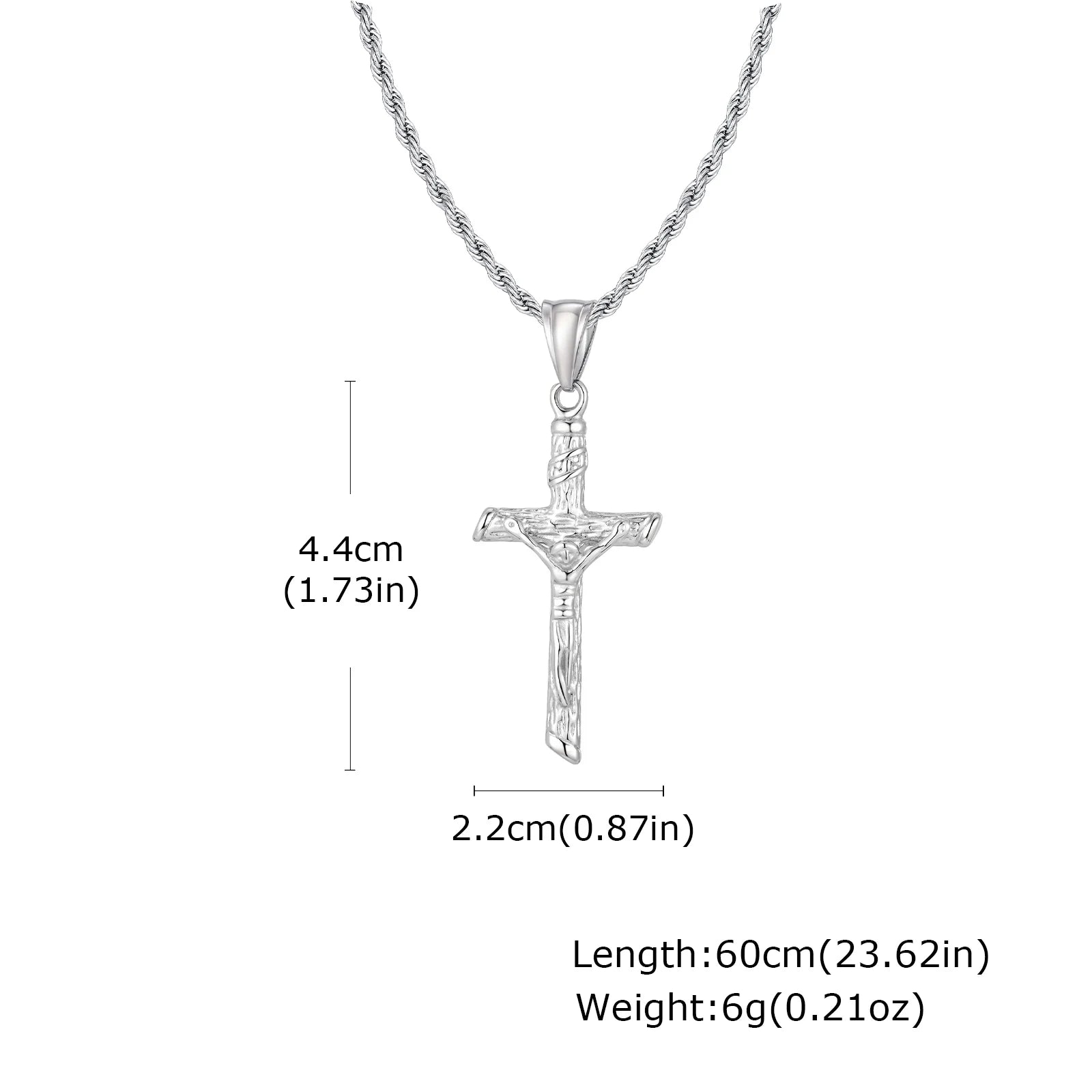 Gold Stainless Steel Cross Necklace – Jesus Pendant for Men