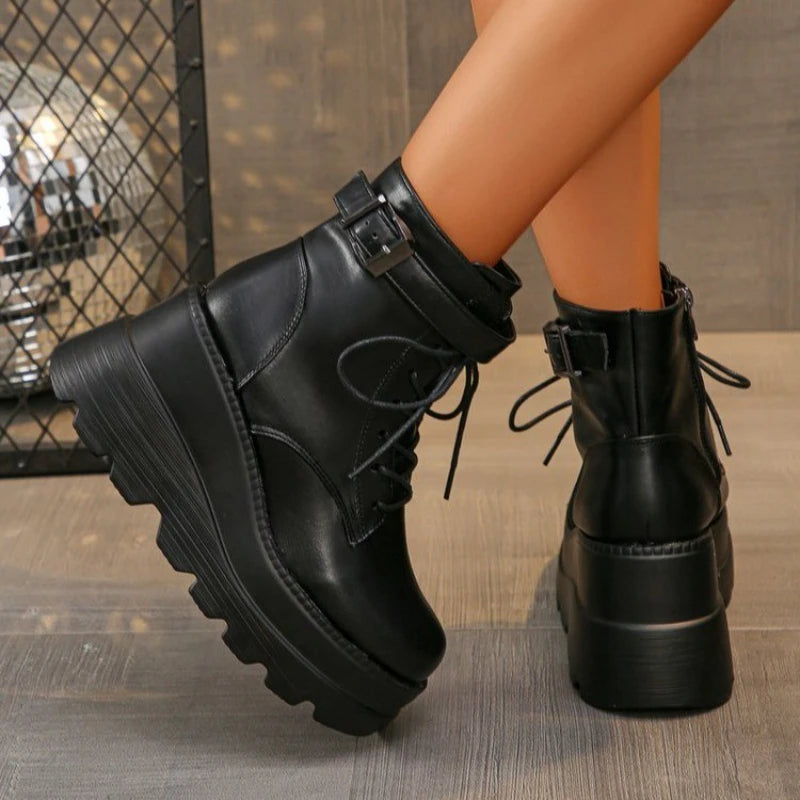 Women’s Rock Boots – Gothic Punk Style with Metal Details
