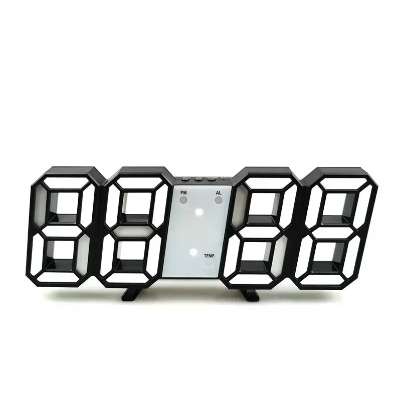 3D LED Digital Alarm Clock with Date & Temperature – Wall or Desk Decoration
